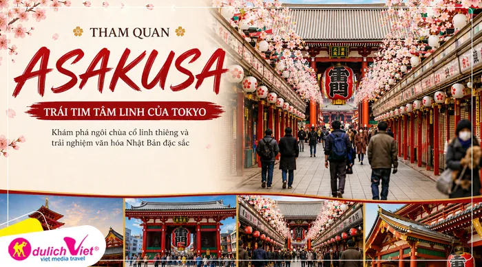 Tham quan chùa Asakusa (Senso-ji) – ngôi chùa cổ nhất Tokyo, trung tâm văn hóa – tâm linh nổi tiếng của thủ đô