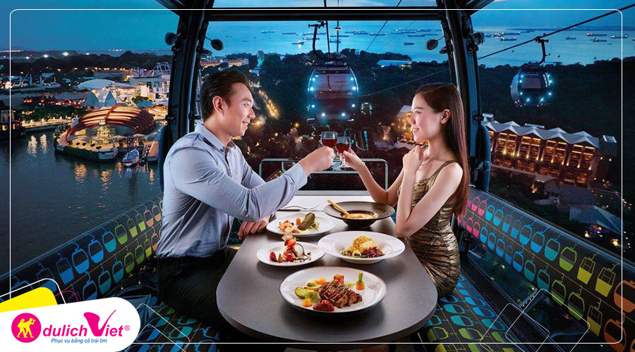 Free and Easy - Vé ăn tối trên cáp treo - Khoang Singapore Flavours