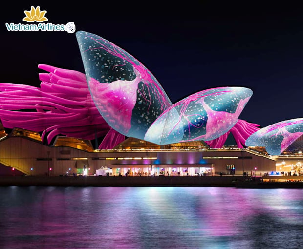 Du lịch Úc mùa Thu khám phá Lễ Hội Ánh Sáng Vivid Sydney từ Hà Nội giá tốt