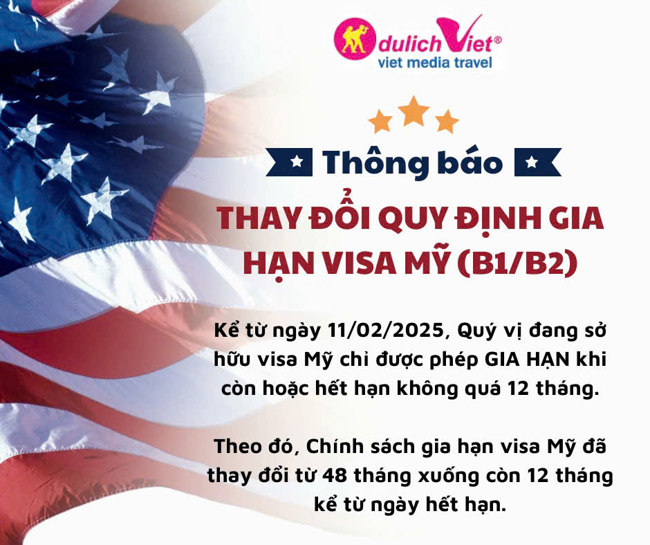 Cập nhật quan trọng: Thay đổi quy định gia hạn visa Mỹ (B1/B2)