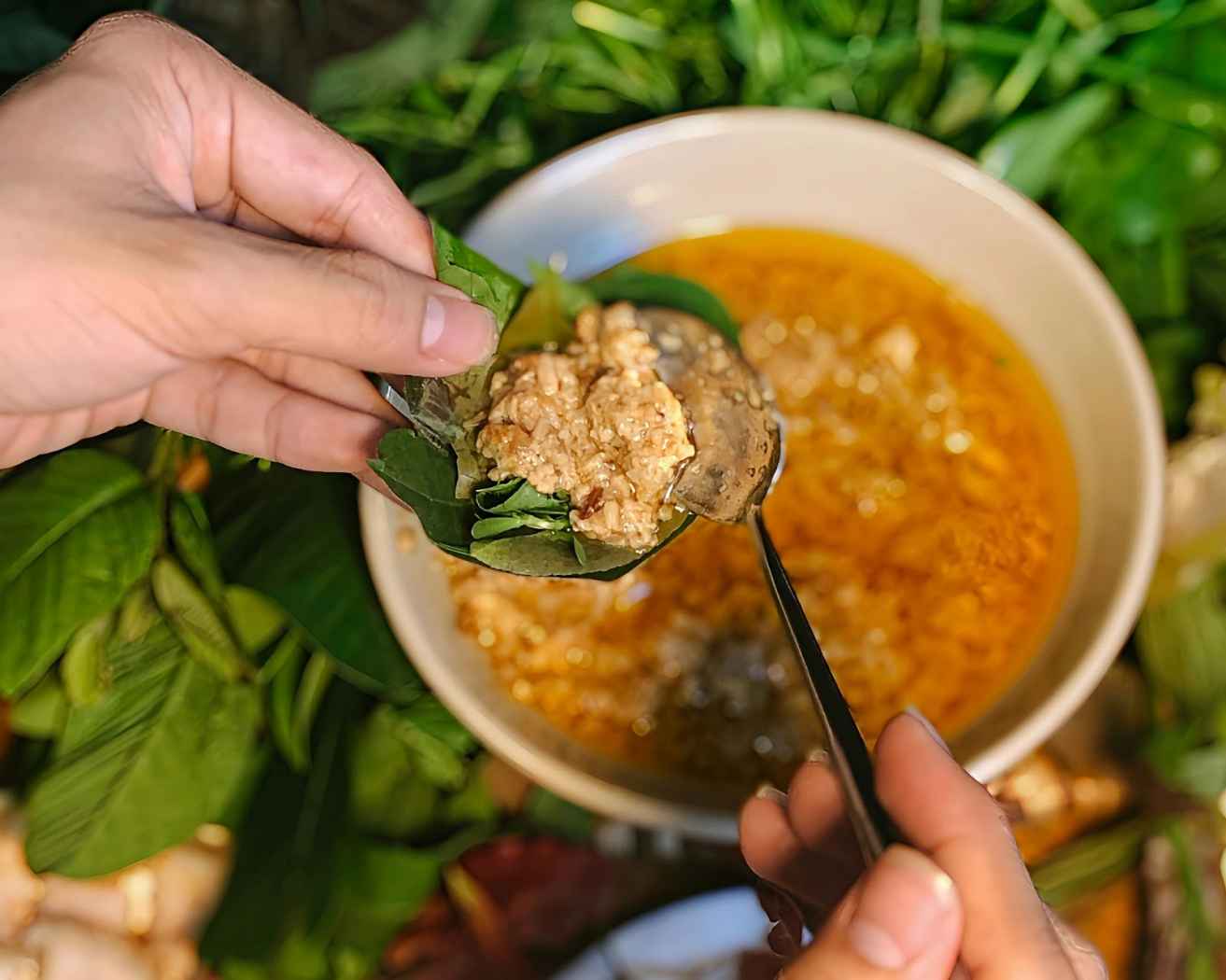 Chẻo chấm gỏi lá