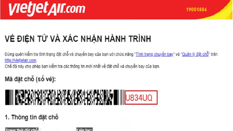 Mã vé máy bay online
