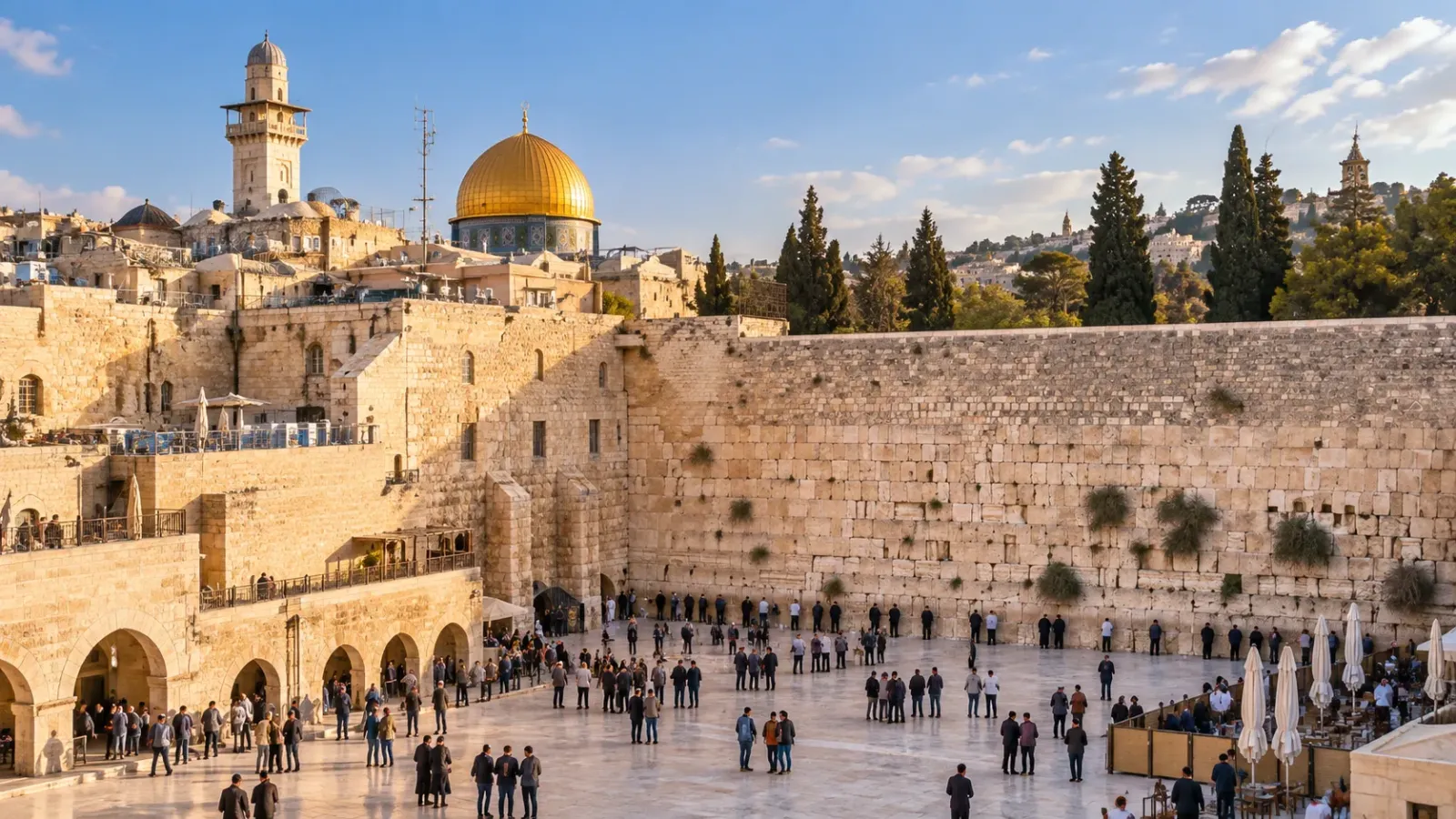 Bức tường phía Tây và khu phố cổ Jerusalem tại Israel