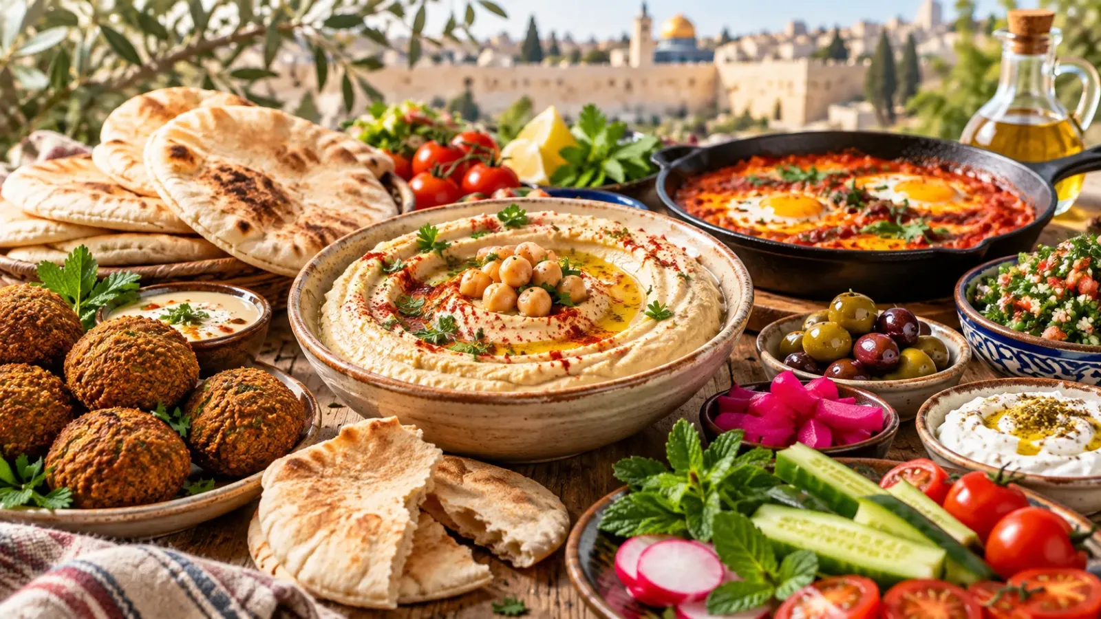 Hummus falafel shakshuka và các món ăn phổ biến tại Israel