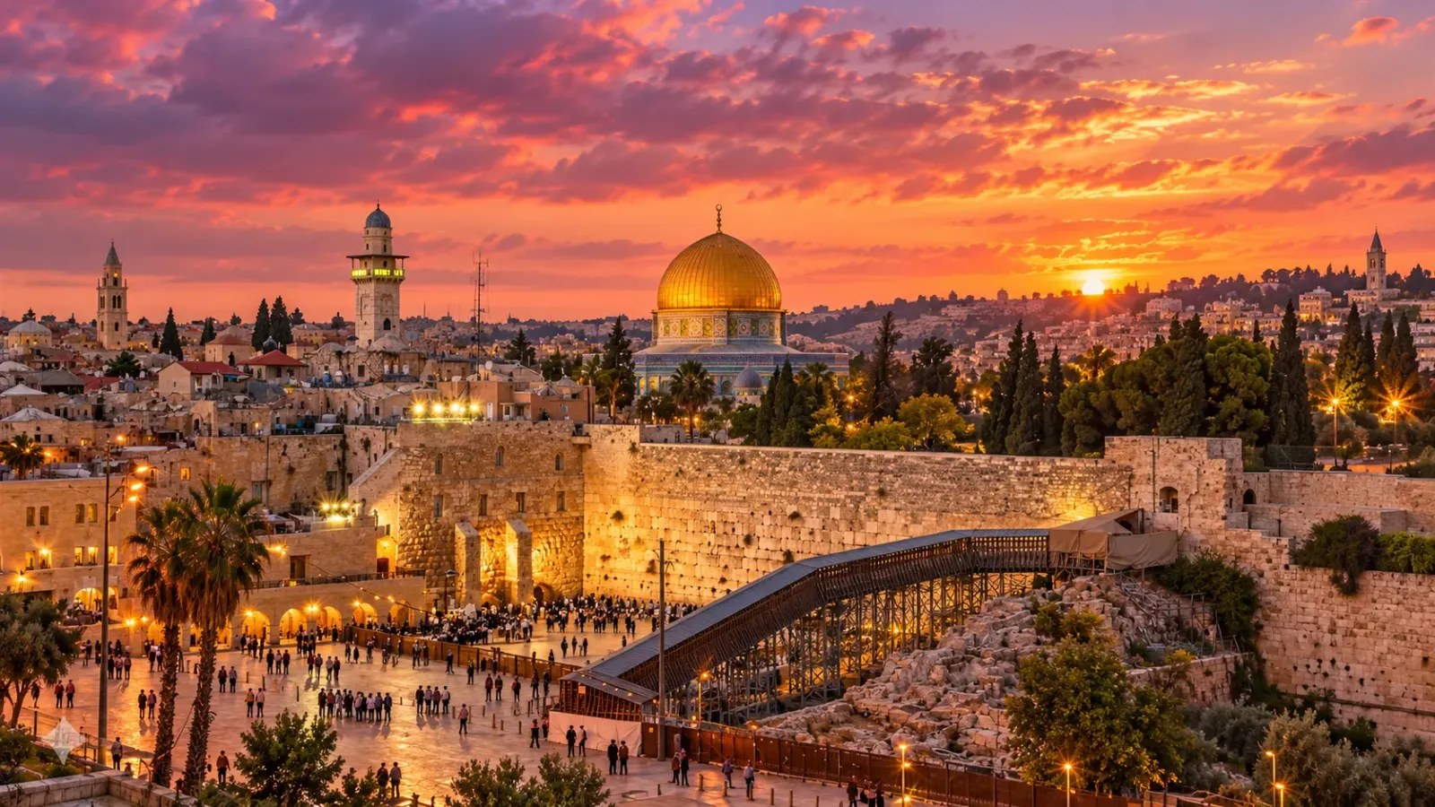 Khu phố cổ Jerusalem với các công trình lịch sử và tôn giáo tại Israel
