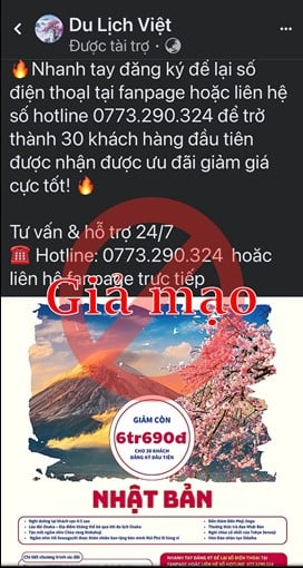 Đối tượng giả mạo Fanpage Du Lịch Việt