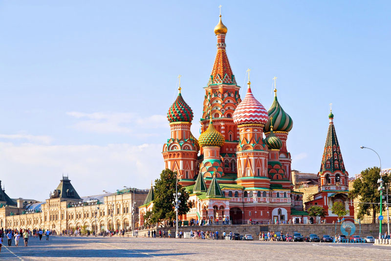 Quảng trường Đỏ ở Moscow, Nga với các tòa nhà kiến trúc độc đáo