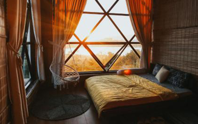 Sea Urchin Homestay Ninh Thuận với gam màu xanh của biển xinh xắn