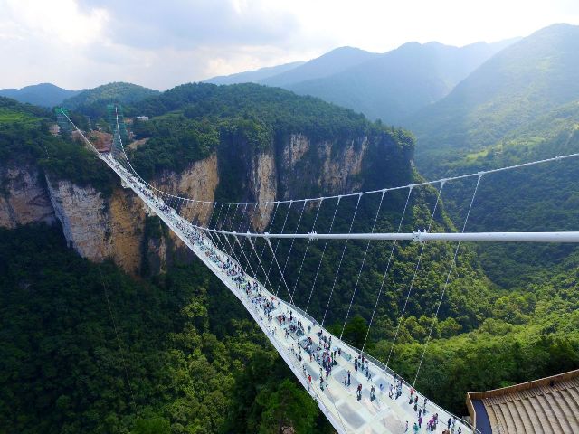 Trải nghiệm đi trên cầu kính dài nhất thế giới tại Trương Gia Giới